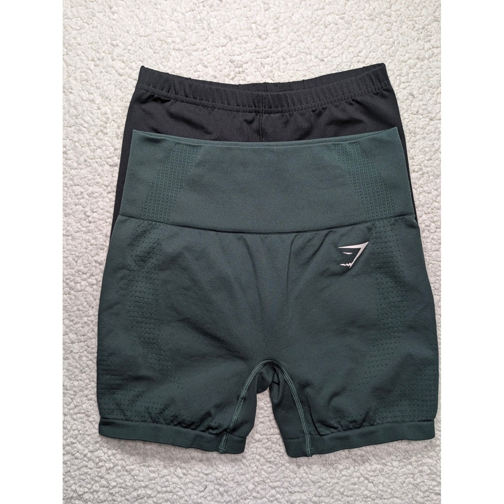 Gymshark Augusta Womens Girls Shorts B1A4J Nylon Poly Teal Black S Girls L Set